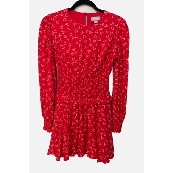 Finders Keepers‎ Frida Dress Women’s Size XS Red Ditsy Doo Smocked Floral Mini - Picture 1 of 14